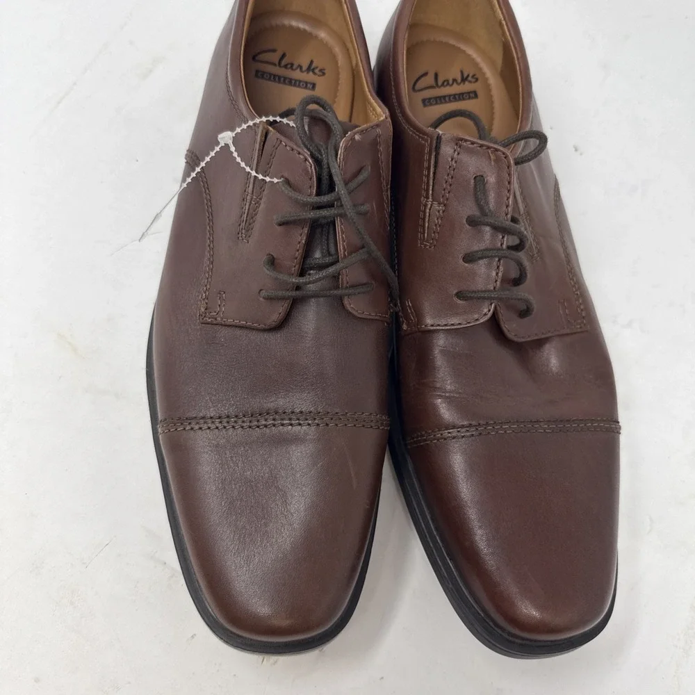 Clarks Tilden Walk Men's Size 8M Brown Leather Business Oxford Dress Shoes 15770
